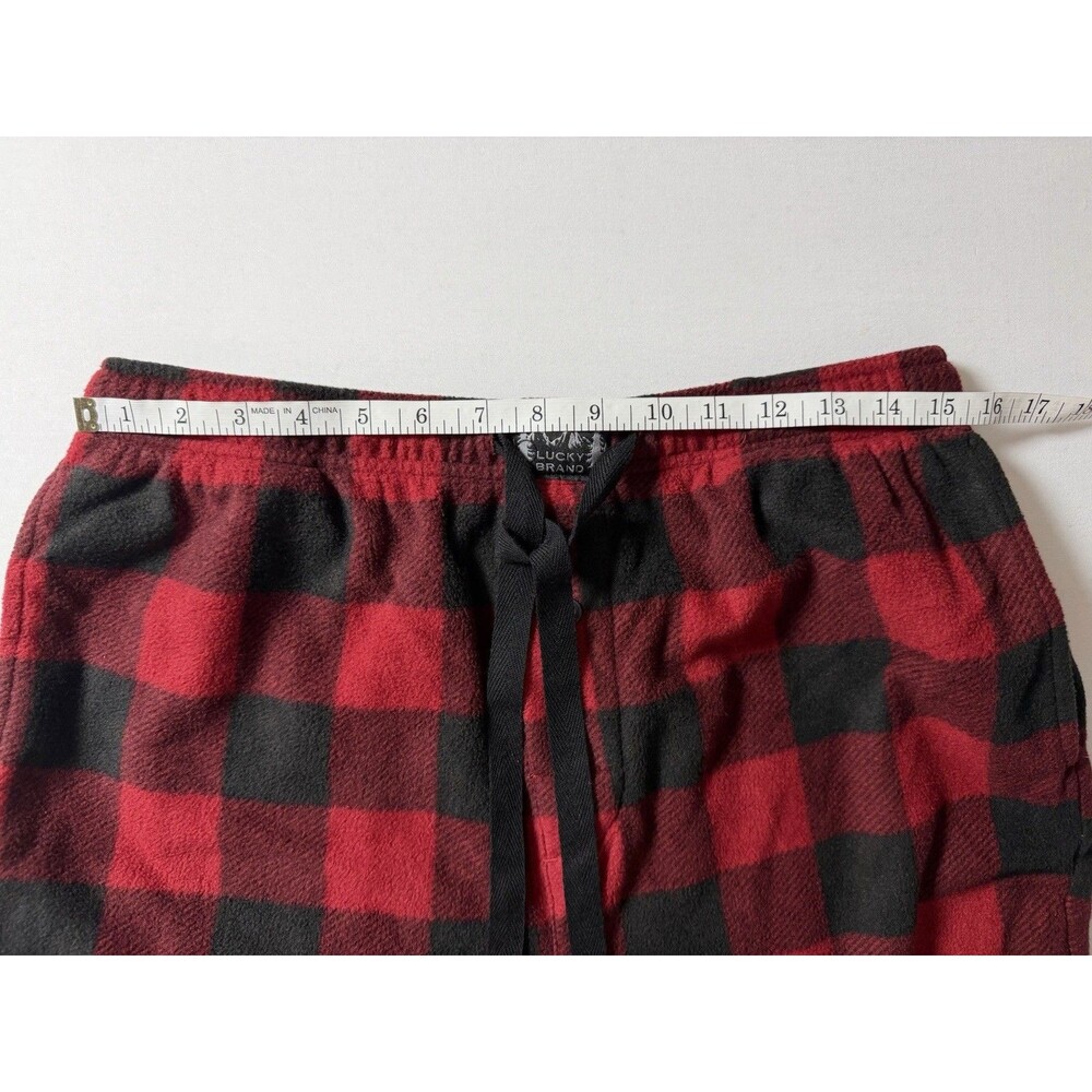 Lucky Brand Sleep Pant Men’s Red Black Flannel Elastic Waist Pockets Size L - Picture 5 of 7